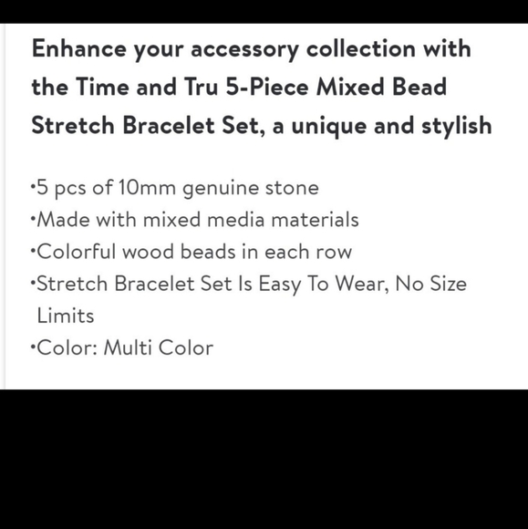 Time and Tru Women's Mix Wood/Genuine Stone/Plastic Bead Stretch Bracelet Set Zi - Picture 4 of 4